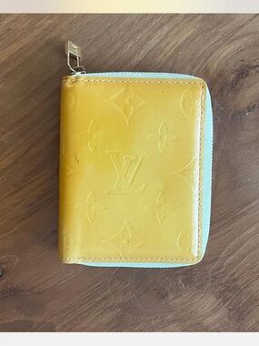 Louis Vuitton Yellow Monogram Vernis Zippy Wallet